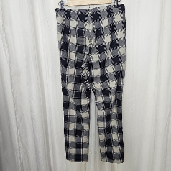 Rag & Bone Navy Blue and Gray Plaid Skinny Leg Ankle Pants Size 8 - Picture 4 of 7